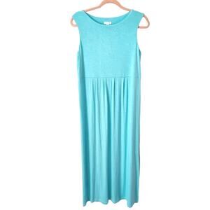 J. Jill Women's Turquoise Blue Sleeveless Maxi Dress Size Small Tall